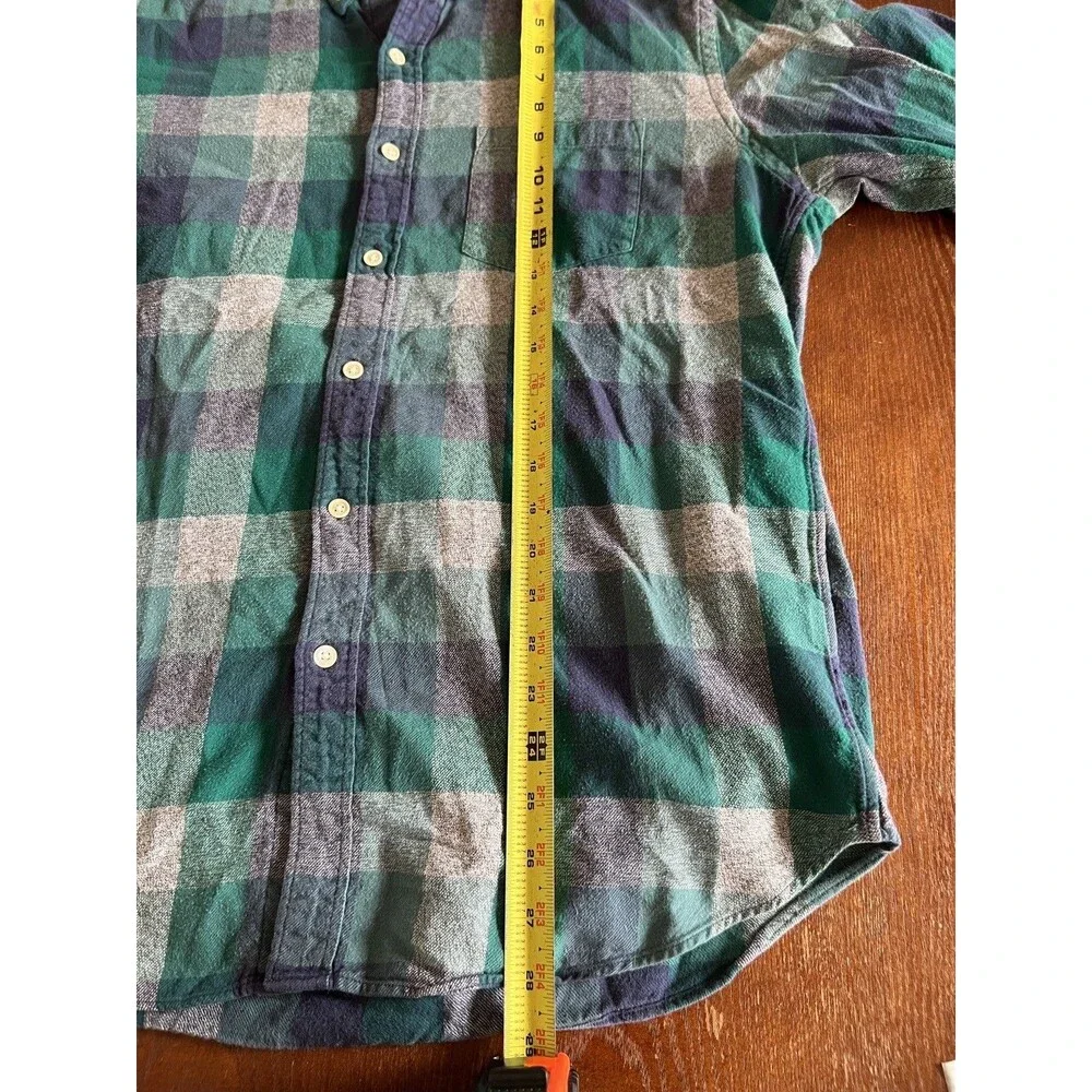 J.Crew Men's Slim Fit Button Up Twill Business Shirt Long Sleeve Plaid Size L